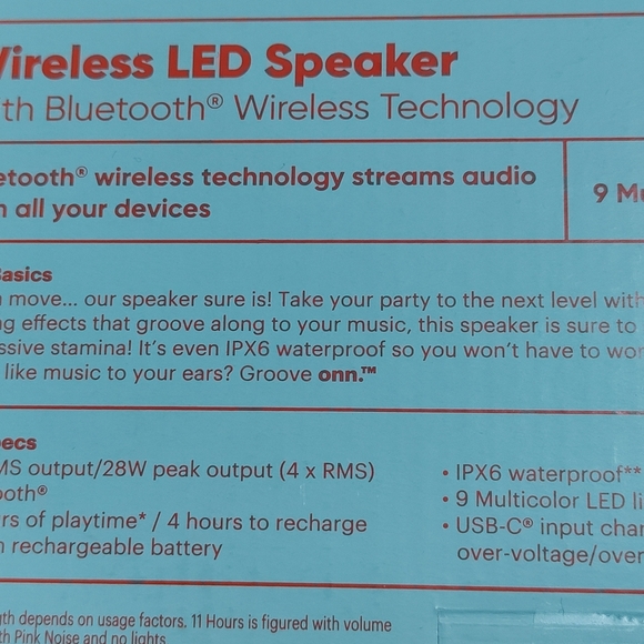 🎶NEW Portable Wireless Bluetooth Speaker by Onn - Picture 7 of 13